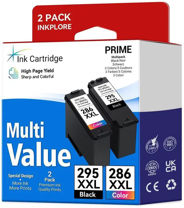Main image of Ultra High Yield PG-295 XXL/CL-286 XXL Ink Cartridges Replacement for Canon 295 296 295XL 296XL Compatible for Pixma TR7120 TS6520 TS4320 Printer, 1500 Page Yield
