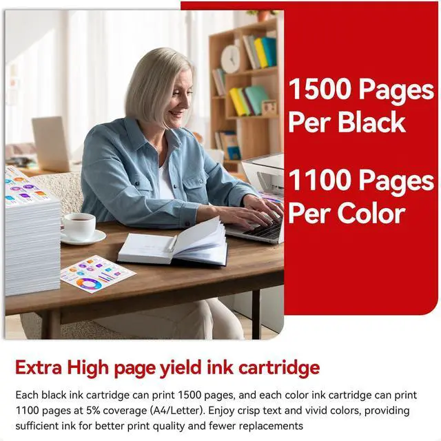 Alt view image 2 of 6 - Ultra High Yield PG-295 XXL/CL-286 XXL Ink Cartridges Replacement for Canon 295 296 295XL 296XL Compatible for Pixma TR7120 TS6520 TS4320 Printer, 1500 Page Yield