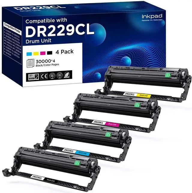 Main image of Compatible DR229CL Drum Unit (NOT Toner) Replacement for Brother DR-229CL DR229 TN229XL Work for MFC-L3720CDW MFC-L3765CDW MFC-L3780CDW HL-L3220CDW HL-3280CDW HL-L3295CDW Printer (4 Pack)