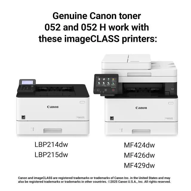 Alt view image 6 of 6 - Genuine 052 Black Toner Cartridge Compatible with LBP214dw, LBP215dw, MF424dw, MF426dw, MF429dw