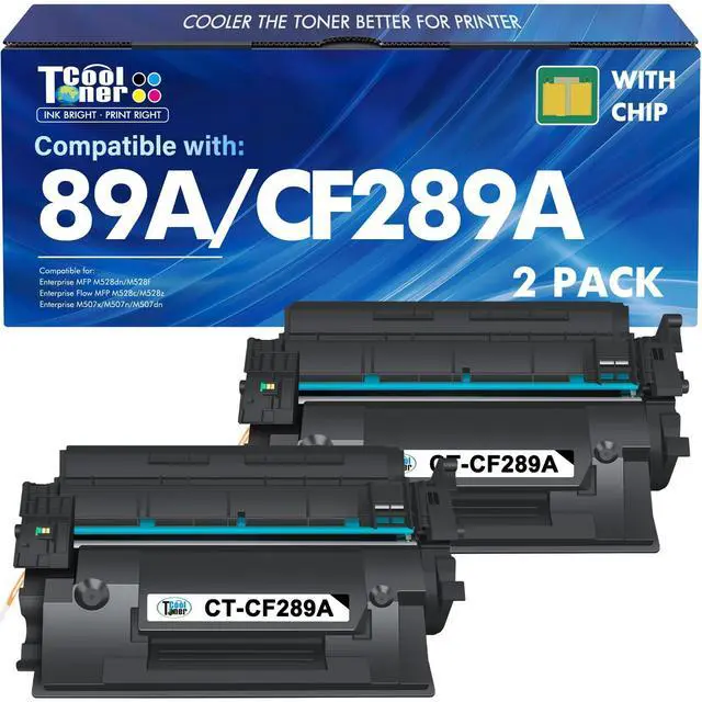 Main image of CF289A 89A Black Toner Cartridge M507 for HP 89X CF289X 2 Pack | Compatible for HP 89A CF289A M507 for LaserJet Enterprise M507n M507dn M507x MFP M528dn M528f M528c M528z M528 Series Printer