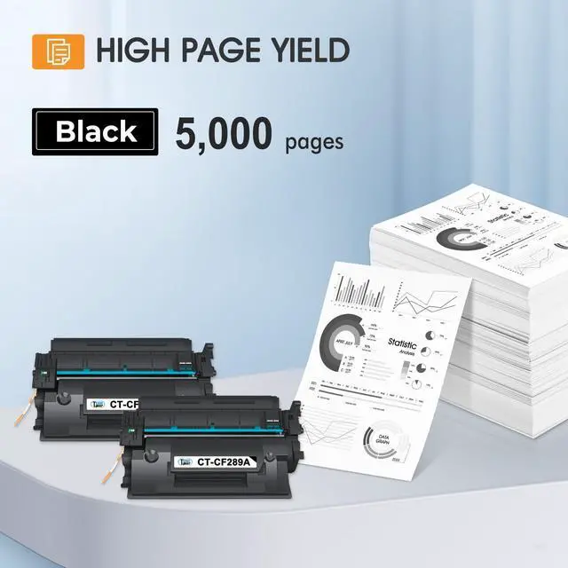 Alt view image 3 of 6 - CF289A 89A Black Toner Cartridge M507 for HP 89X CF289X 2 Pack | Compatible for HP 89A CF289A M507 for LaserJet Enterprise M507n M507dn M507x MFP M528dn M528f M528c M528z M528 Series Printer