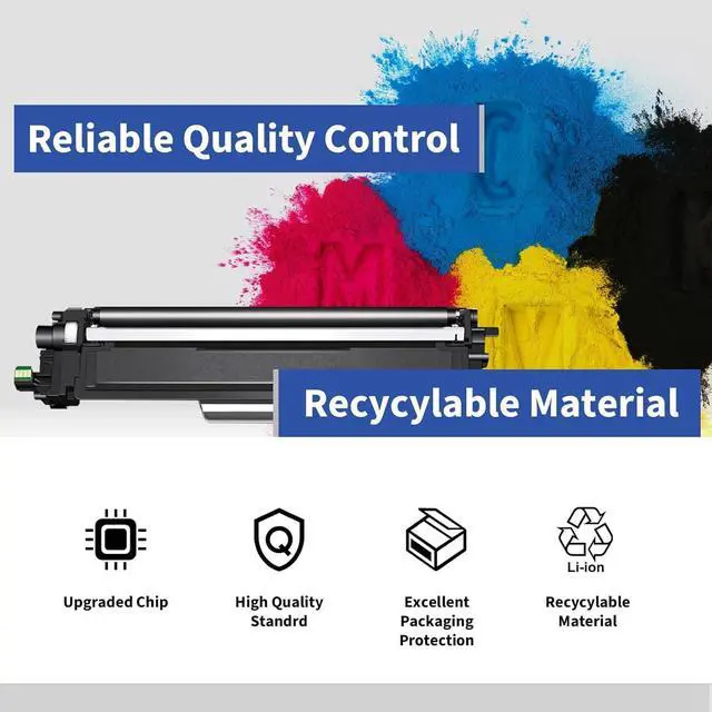 Alt view image 6 of 7 - TN221 / TN225 Toner Cartridges 4 Pack Replacement for Brother TN-221 TN-225 TN225 Black High Yield Toner Cartridge HL-3170CDW MFC-9130CW MFC-9340CDW Printer TN225BK TN225C TN225M TN225Y