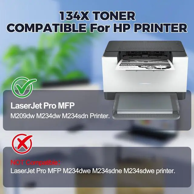 Alt view image 3 of 7 - 134X Black Toner Cartridge Set High Yield Use with HP LaserJet M209dw | MFP M234sdw M234dw M234sdn Printer Compatible with HP 134A 134X W1340A W1340X m209 m234 Toner Cartridge (2 Pack with Chip)