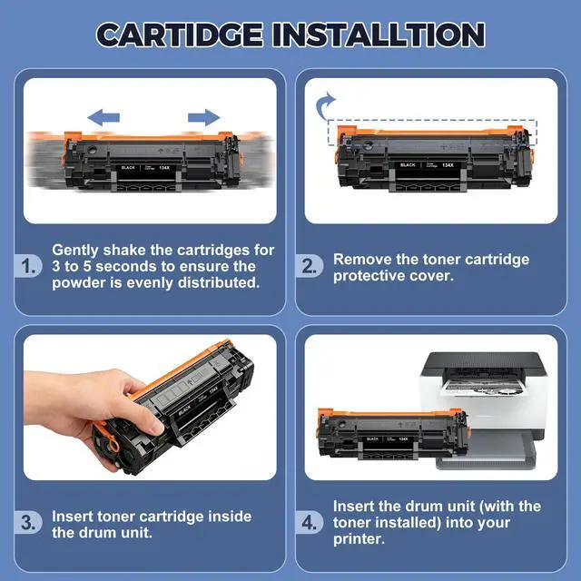 Alt view image 7 of 7 - 134X Black Toner Cartridge Set High Yield Use with HP LaserJet M209dw | MFP M234sdw M234dw M234sdn Printer Compatible with HP 134A 134X W1340A W1340X m209 m234 Toner Cartridge (2 Pack with Chip)