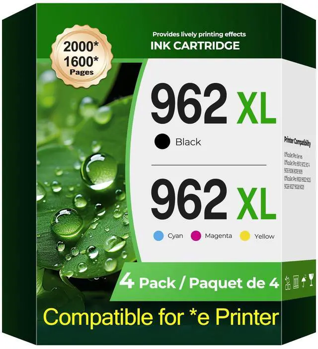 Main image of 962XL Ink Cartridges Combo Pack OfficeJet Pro 9015e 9018e 9025e 9010 9020 Compatible for HP 962XL Ink Cartridges HP962XL HP962XL Printer Ink for OfficeJet Pro 9010 9015e 9018e 9012e 9025e 9022e
