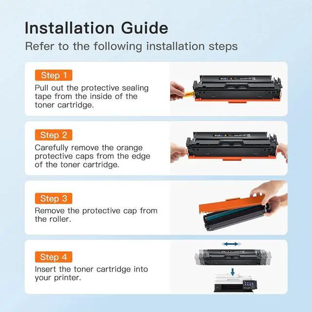 Alt view image 6 of 6 - 206X Toner Cartridges 4 Pack for HP M283fdw M283cdw M255dw | 206X high yield toner cartridges 4 pack with chip for HP Color LaserJet Pro M283fdw M283cdw M255dw and M255nw