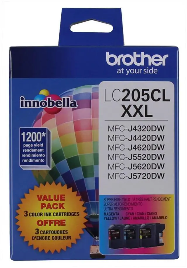 Main image of Genuine Super High Yield Color Ink Cartridge, LC2053PKS, Replacement Color Ink Three Pack, Includes 1 Cartridge Each of Cyan, Magenta & Yellow, Page Yield Up to 1200 Pages/Cartridge, LC205
