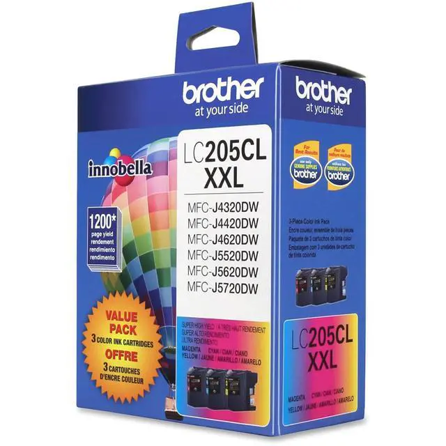 Alt view image 3 of 5 - Genuine Super High Yield Color Ink Cartridge, LC2053PKS, Replacement Color Ink Three Pack, Includes 1 Cartridge Each of Cyan, Magenta & Yellow, Page Yield Up to 1200 Pages/Cartridge, LC205