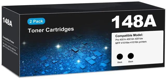 Main image of 148A Toner Cartridges 4001n 4101fdw for HP 148A 148X W1480A W1480X Toner Cartridge black (2-pack), Laser Jet 4101fdw 4001n Toner Cartridge, for HP Laser Jet Pro MFP 4001n 4001dn 4001dw 4101fdn