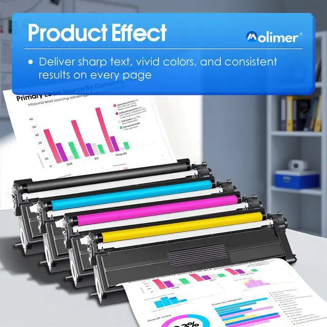 Alt view image 5 of 7 - TN-431 TN431 Toner Cartridges 4-Pack Compatible TN431BK TN431C TN431Y TN431M Replacement for Brother TN431 TN433 MFC-L8900CDW HL-L8360CDW HL-L8260CDW MFC-l9570CDW Printer Toner, TN431 4PK
