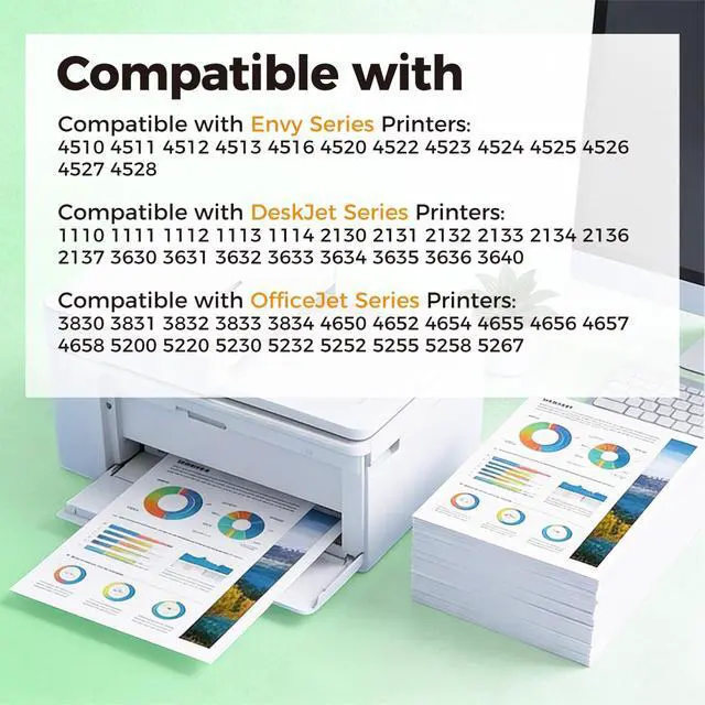 Alt view image 2 of 7 - 63XL 63 Black Ink Cartridge Replacement for HP Ink HP63 XL HP63XL for Envy 4520 4512 4510 Officejet 3830 5255 4655 4650 5258 5200 4652 5252 Deskjet 3630 3632 2132 1112 3631 3633 3634 Printer, 2-Pack