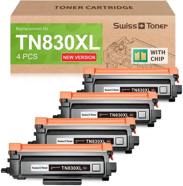 Main image of TN830XL TN830 Toner Cartridges 4 Pack Comapatible for Brother HL-L2460DW | TN830 XL TN-830 Toner Cartridges | DCP-L2640DW L2480DW MFC-L2820DW XL HL-L2405W HL-L2400D 2465DW | Smart Chip | High Yield