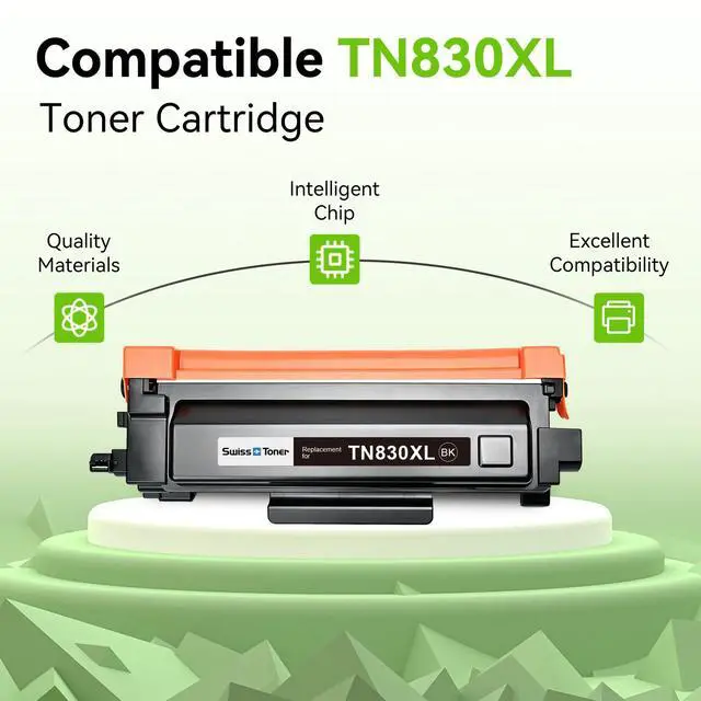 Alt view image 3 of 6 - TN830XL TN830 Toner Cartridges 4 Pack Comapatible for Brother HL-L2460DW | TN830 XL TN-830 Toner Cartridges | DCP-L2640DW L2480DW MFC-L2820DW XL HL-L2405W HL-L2400D 2465DW | Smart Chip | High Yield
