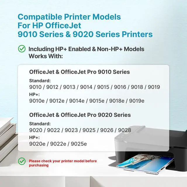 Alt view image 2 of 7 - 962XL Ink Cartridges Combo Pack Black, Cyan, Magenta, Yellow Compatible for HP 962XL Ink Cartridges Work for HP OfficeJet Pro 9018e 9015e 9018 9012e 9015 9010 9018e 9012 9025e Printer, (4-Pack)