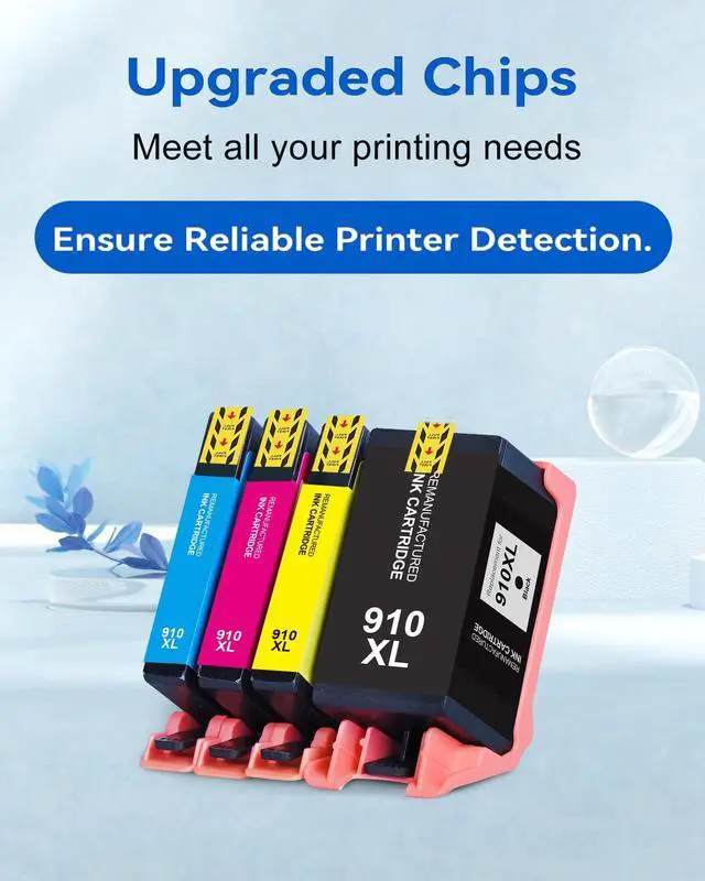 Alt view image 6 of 7 - 910XL Ink Cartridges Combo Pack Replacement for HP 910XL Ink Cartridges | Compatible with HP OfficeJet Pro 8025e 8025 8028e 8028 8035e 8035 OfficeJet 8015e 8022e 8015 8022 Printers (4 Pack)