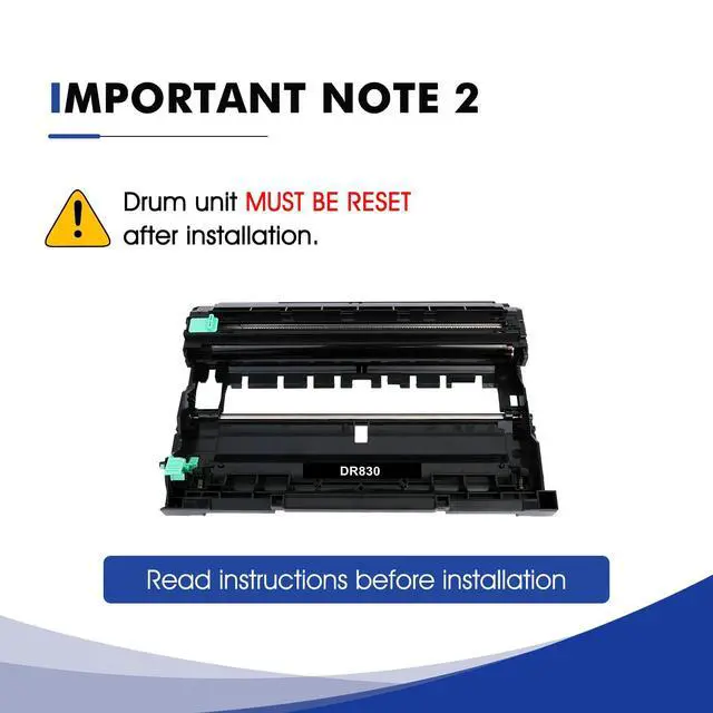 Alt view image 3 of 7 - DR830 Drum Unit DR-830 Black 2-Pack for Brother DR830 HL-L2460DW Printer | Compatible for HL-L2460DW HL-L2405W HL-L2400D HL-L2460DWXL HL-L2865DW HL-L2480DW DCP-L2640DW MFC-L2807DW Printer