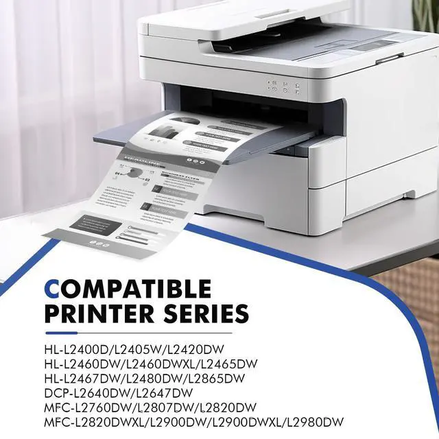 Alt view image 6 of 7 - DR830 Drum Unit DR-830 Black 2-Pack for Brother DR830 HL-L2460DW Printer | Compatible for HL-L2460DW HL-L2405W HL-L2400D HL-L2460DWXL HL-L2865DW HL-L2480DW DCP-L2640DW MFC-L2807DW Printer