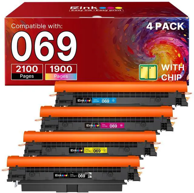 Main image of 069 Toner Cartridge Compatible for Canon 069 069H, 4 Pack | 069 069H Black use with ImageCLASS MF753Cdw MF751Cdw LBP674Cdw LBP673Cdw LBP674Cx MF752Cdw MF756Cx Printer with ChipBCMY