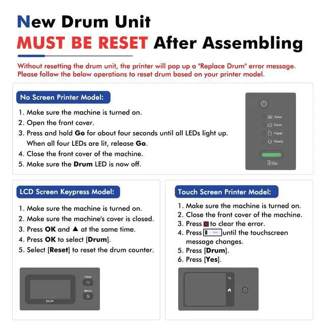 Alt view image 5 of 7 - DR830 Drum Unit DR-830 Black 2-Pack for Brother DR830 HL-L2460DW Printer | Compatible for HL-L2460DW HL-L2405W HL-L2400D HL-L2460DWXL HL-L2865DW HL-L2480DW DCP-L2640DW MFC-L2807DW Printer
