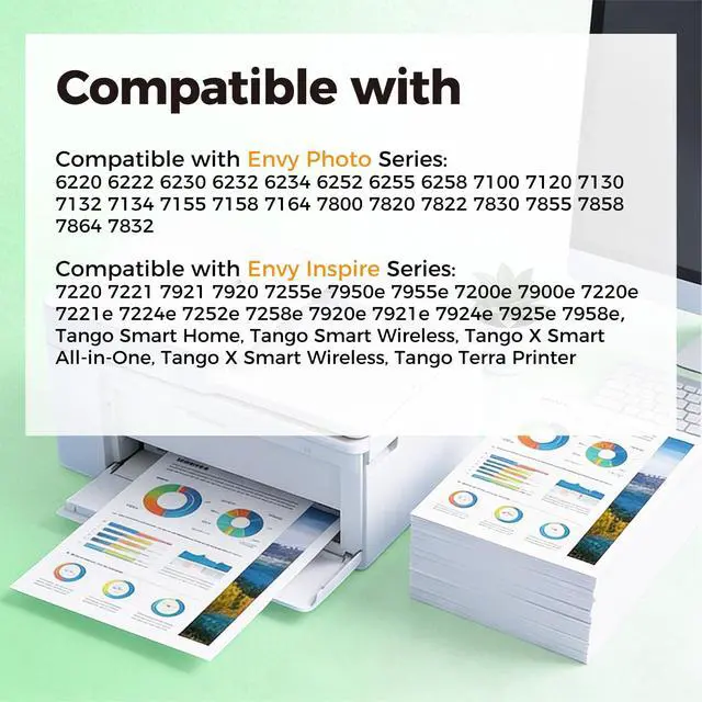 Alt view image 6 of 7 - 64XL Ink Cartridge Black Color Combo Pack Replacement for HP Ink 64 HP64 XL HP64XL for 7858 7855 7120 7155 7158 7164 6255 6252 6232 7100 7800 7900e 7955e 7255e 7950e 7958e 7920 Tango X Series Printers