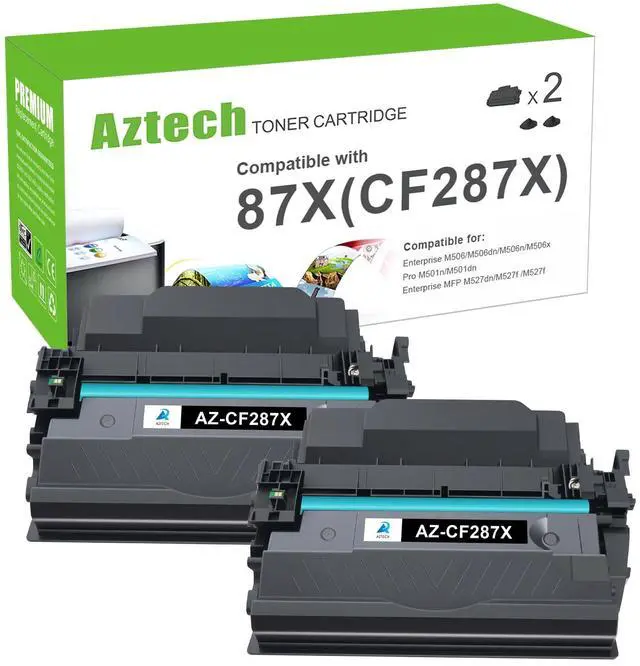 Main image of CF287X 87X Toner Cartridge CF287A 87A Black M501 M506 High Yield | Compatible for HP LaserJet Enterprise Pro M506 M501 M501dn M506dn M506n M506x MFP M527dn M527f M527 Series Printer Ink 2 Pack