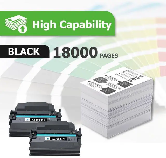 Alt view image 2 of 7 - CF287X 87X Toner Cartridge CF287A 87A Black M501 M506 High Yield | Compatible for HP LaserJet Enterprise Pro M506 M501 M501dn M506dn M506n M506x MFP M527dn M527f M527 Series Printer Ink 2 Pack