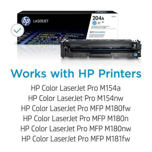 Alt view image 2 of 7 - 204A Cyan Toner Cartridge | Works Color LaserJet Pro M154 Series, Color LaserJet Pro MFP M180, M181 Series | CF511A