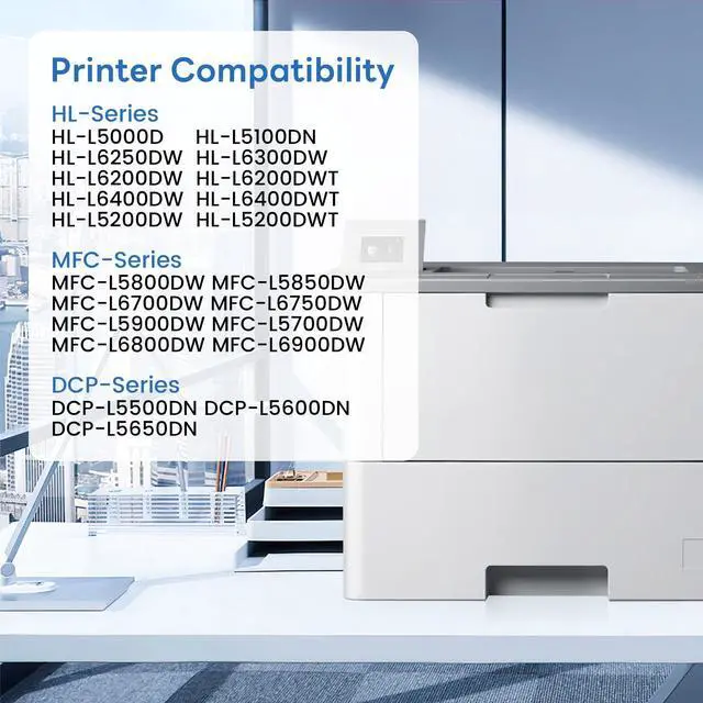 Alt view image 2 of 6 - TN-850 TN850 Toner 2 Pack Compatible TN850 High Yield Black Toner Cartridge Replacement for Brother TN-850 MFC-L5850DW MFC-L5700DW MFC-L5900DW MFC-L6900DW MFC-L6800DW Toner