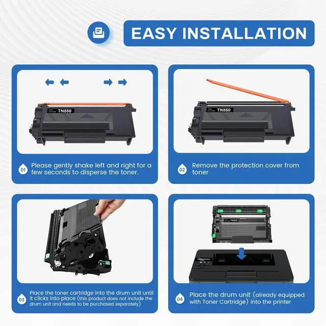 Alt view image 5 of 6 - TN-850 TN850 Toner 2 Pack Compatible TN850 High Yield Black Toner Cartridge Replacement for Brother TN-850 MFC-L5850DW MFC-L5700DW MFC-L5900DW MFC-L6900DW MFC-L6800DW Toner