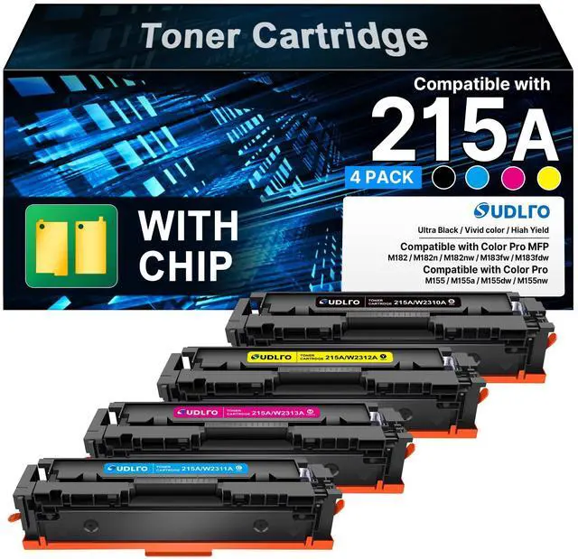Main image of Compatible for HP 215A Toner Cartridge for HP M182nw 183fw 215a ink 4 Pack | HP215A Work with HP color laser jet pro mfp m182nw ink cartridges M183fw M183fdw M155dw M155nw 215A 215A Ink 4 Pack