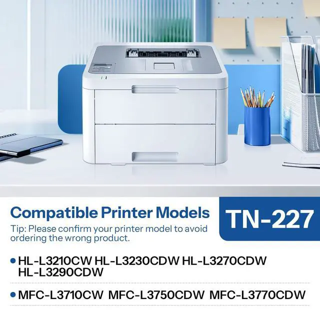 Alt view image 3 of 6 - TN227 TN-227BK/C/M/Y High Yield Toner Cartridge Replacement for Brother TN227 TN-227 HL-L3270CDW MFC-L3770CDW HL-L3290CDW MFC-L3750CDW HL-L3210CW Printer 4 Pack