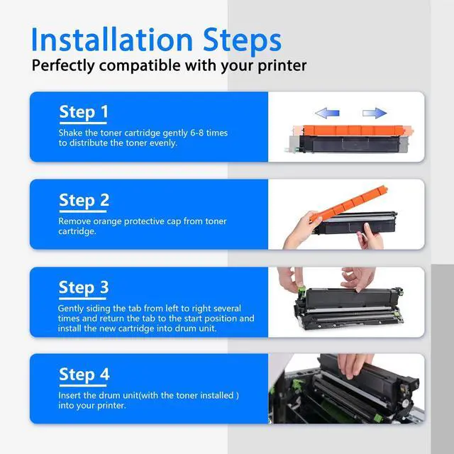 Alt view image 6 of 7 - TN-229 TN229 Toner Cartridge Replacement for Brother TN229 TN229XL HL-L3220CDW HL-L3280CDW HL-L3240CDW MFC-L3780CDW Series, High-Yield TN229 4-Pack (Black, Cyan, Magenta, Yellow)