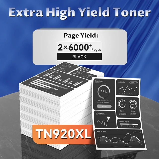Alt view image 3 of 7 - TN920XL Toner Cartridges High Yield 2 Pack Compatible for Brother TN920XL | TN920 Replacement for Brother HL-L6210DW MFC-L5915DW HL-L5210DW HL-L5210DN HL-L5210DWT HL-L6210DWT Printer (Black)