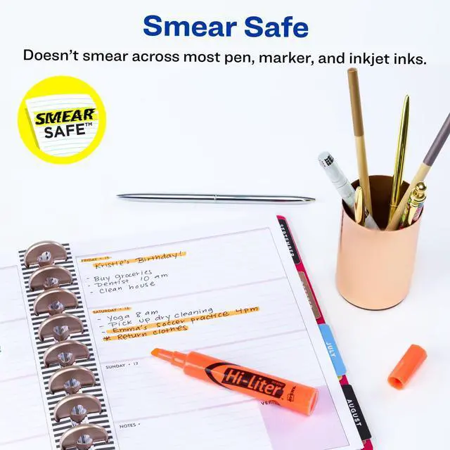 Alt view image 2 of 7 - Hi-Liter Desk-Style Highlighters, Smear Safe Ink, Chisel Tip, 12 Fluorescent Orange Highlighters (24050) (Pack of 12)