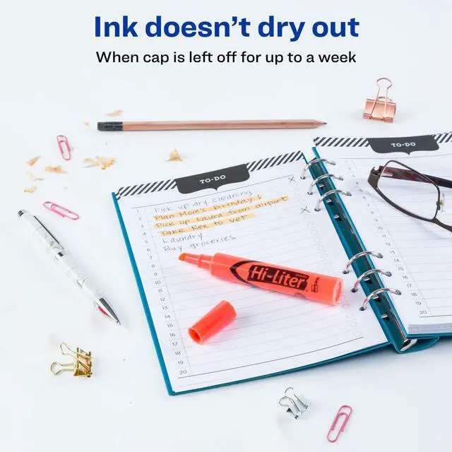 Alt view image 4 of 7 - Hi-Liter Desk-Style Highlighters, Smear Safe Ink, Chisel Tip, 12 Fluorescent Orange Highlighters (24050) (Pack of 12)