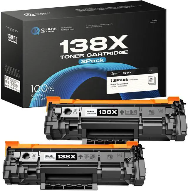Main image of 138X W1380X Toner Cartridges 2 Black Replacement for HP Printer | Compatible with Laserjet Pro 3001dw Pro 3001fdw MFP 3101fdw Printers, 4500 Pages per Toner, with Chip, ISO Certified