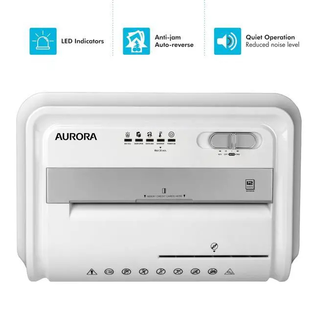 Alt view image 5 of 7 - Anti-Jam 12-Sheet Cross-Cut Paper/CD and Credit Card Shredder with 4 Gallon Pullout Basket/Security Level P-4