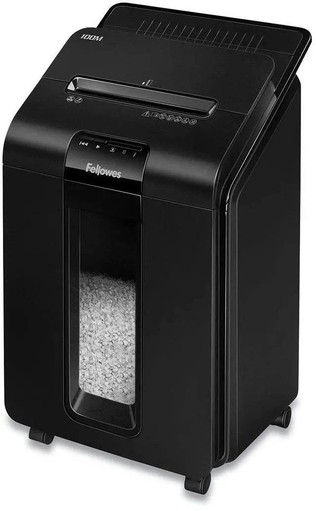 Main image of AutoMax Micro-Cut 100M Commercial Office Auto Feed 2-in-1 Paper Shredder with 100-Sheet Capacity, Black