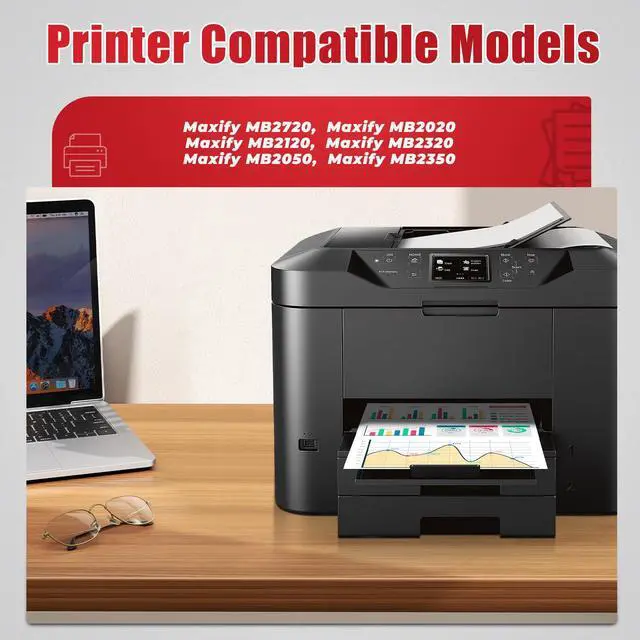 Alt view image 2 of 7 - PGI-1200 XL Ink Cartridges MB2720 MB2120 Ink Compatible for Canon Maxify 1200 Ink Cartridges, Compatible with Maxify MB2720 MB2020 MB2120 MB2320 MB2050 MB2350 Printer (Black/Cyan/Magenta/Yellow)4 Pack