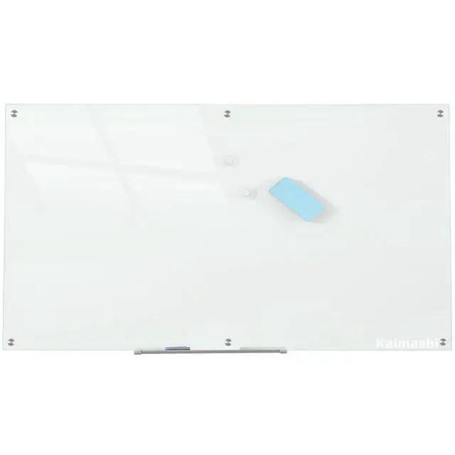 Alt view image 6 of 6 - Glass Whiteboard Magnetic Dry Erase Board 6' x 3', Large Frameless Glass White Board for Wall, White Surface