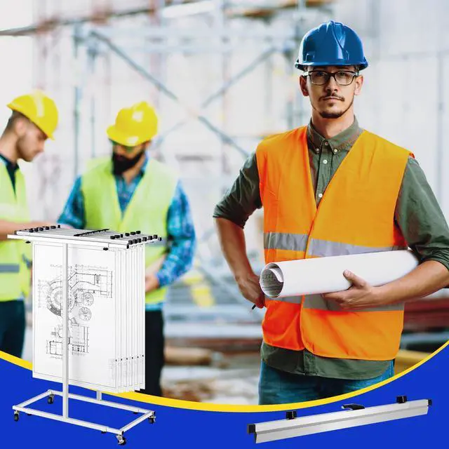 Alt view image 7 of 7 - Blueprint Hanging Clamps 30 Inch 6Pack, Aluminum Blueprint Holder | Print Rack Adjustable with Wing Knob Nuts, Binding Strips Storage for Construction Paper Poster Maps Plans Drawings Arts