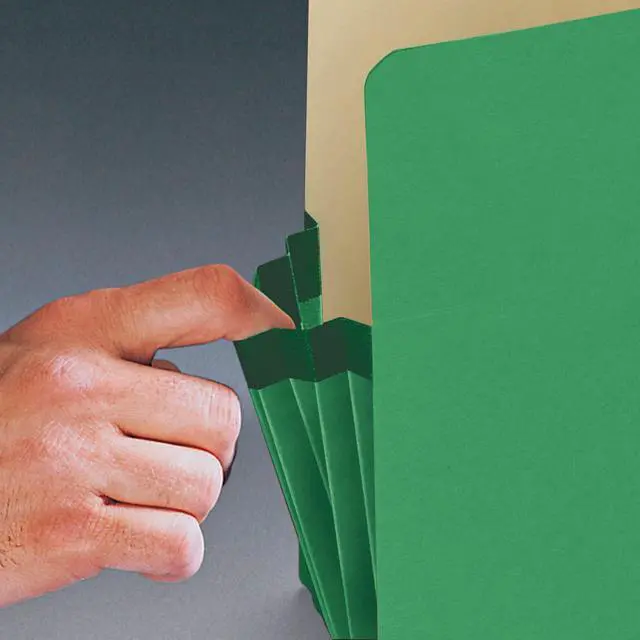Alt view image 3 of 7 - File Pocket 74236, Straight-Cut Tab, 5-1/4" Expansion, Legal Size, Green, 10 per Box (74236) | (Pack of 5)