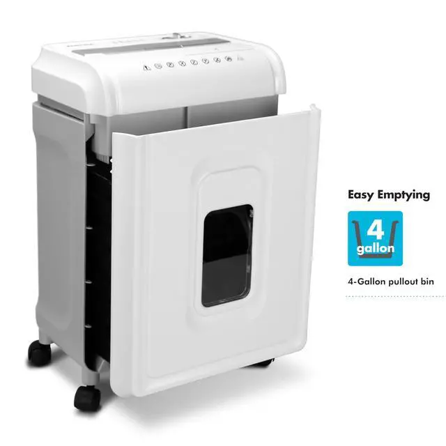 Alt view image 2 of 7 - Anti-Jam 12-Sheet Cross-Cut Paper/CD and Credit Card Shredder with 4 Gallon Pullout Basket/Security Level P-4