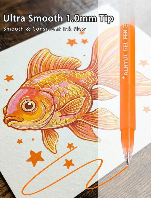 Alt view image 3 of 6 - ROSYMENG Acrylic Gel Pens 160 Colors, UltraSmooth 1.0mm Tip with LargeCapacity Ink Pens, MultiSurface Coloring Pens for Journaling, Adults Coloring Books, Rock Painting, School and Art Supplies