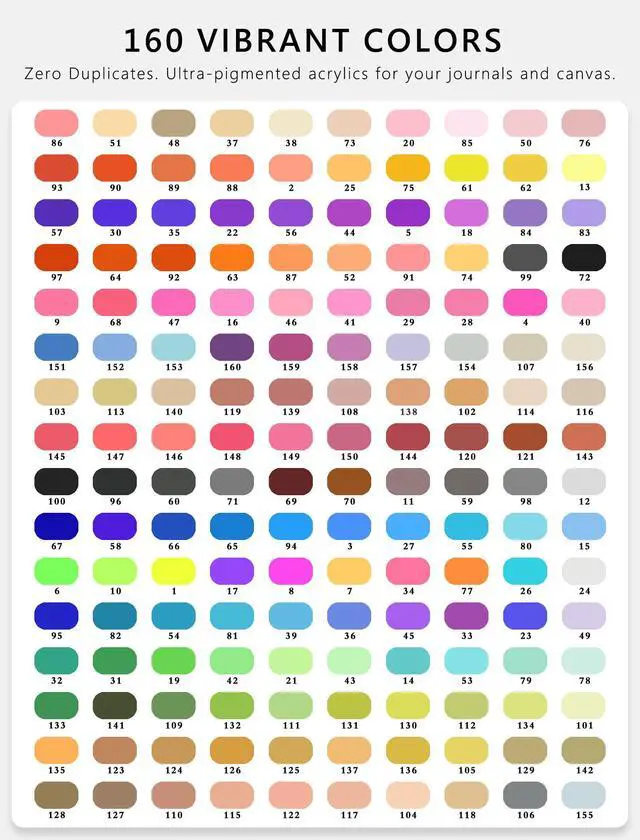 Alt view image 4 of 6 - ROSYMENG Acrylic Gel Pens 160 Colors, UltraSmooth 1.0mm Tip with LargeCapacity Ink Pens, MultiSurface Coloring Pens for Journaling, Adults Coloring Books, Rock Painting, School and Art Supplies