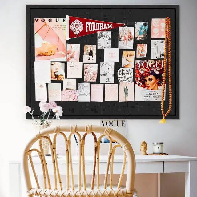Alt view image 6 of 7 - Large Bulletin Board, Cork Boards for Walls with Frame, Pin Display Board Vision Board for Home School Office Decor(Black)