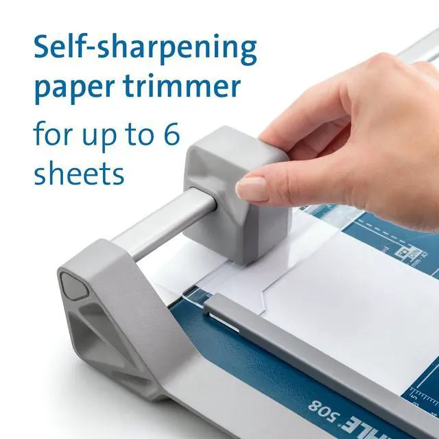 Alt view image 3 of 7 - 508 Personal Rotary Trimmer, 18" Cut Length, 5 Sheet Capacity, Self-Sharpening, Automatic Clamp, German Engineered Paper Cutter