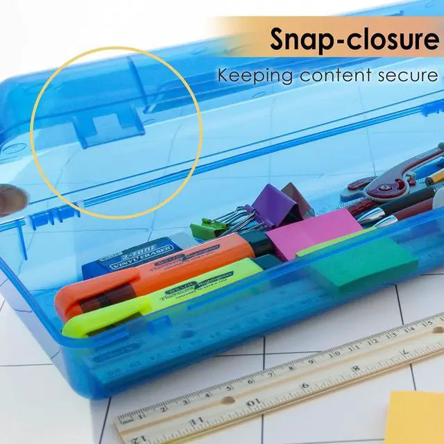 Alt view image 5 of 7 - Bright Color Ruler-Length Pencil Box, 12-Case | 13 3/8 x 5 3/8 x 2 1/2 in, snap-latch lid for long supplies