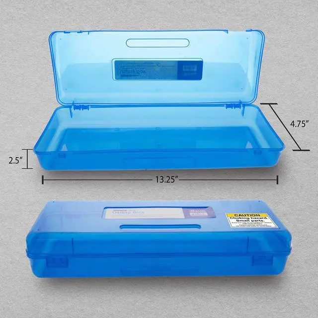 Alt view image 3 of 7 - Bright Color Ruler-Length Pencil Box, 12-Case | 13 3/8 x 5 3/8 x 2 1/2 in, snap-latch lid for long supplies